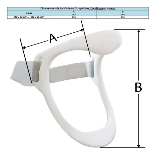 Collarín Corrector De Cuello, Mxnsz-001, 1pza, Plástico Pp,