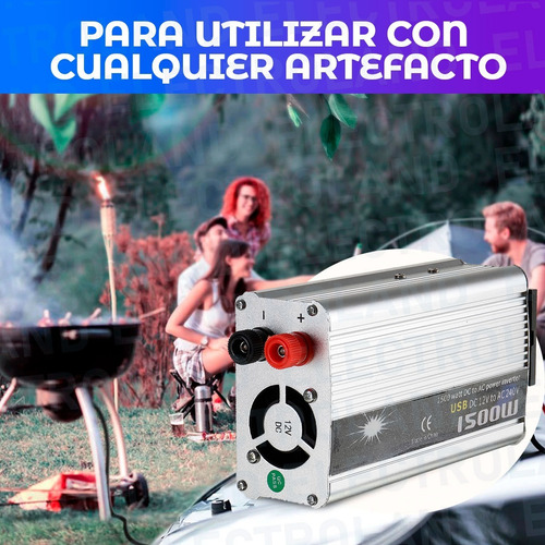 Imagen 8 de 10 de Inversor De Corriente Conversor 1500w 12v - 220v Dc A Ac