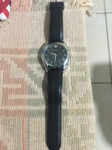 Relógio Empório Armani Ar1700 Original Silver Couro