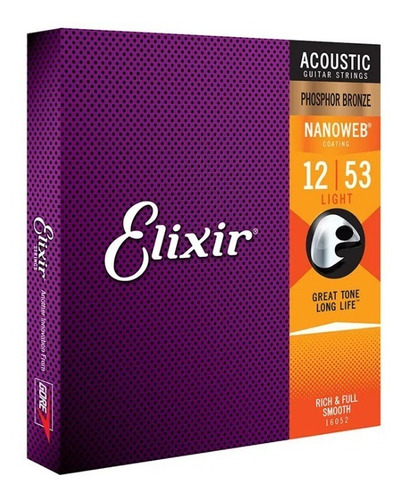 Encordoamento Elixir Violão Aco 012 Phosphor Bronze