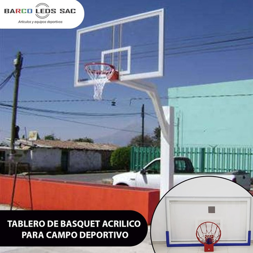 Tablero De Basquet Acrilico Para Campo Deportivo