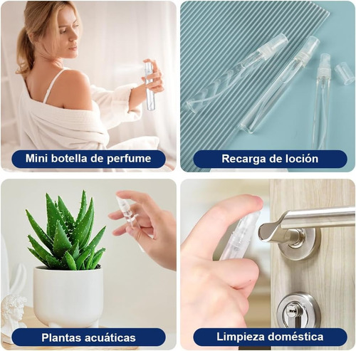 100pcs 5ml+3ml Mini Botellas Spray Perfume Plásticos