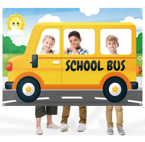 Marco Para Foto Autobus Escolar Selfie Regreso Escuela Dia X