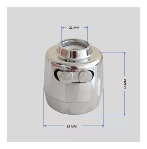 Bico Arejador Para Torneira Gourmet Duplo Jato Abs Cromado Cor Prateado
