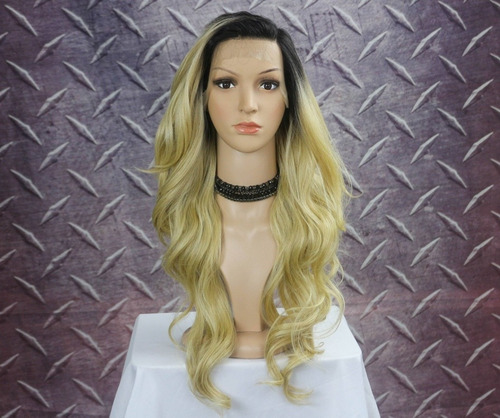 Peruca Lace Front Alemanha Loira Ombré - Wig Up!