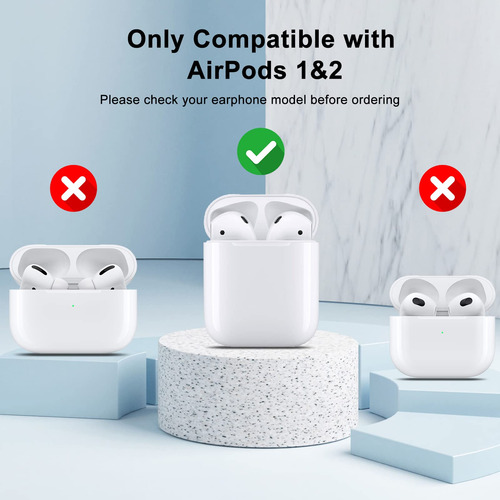 Funda Para AirPods 1 Y 2 Generacion Negro Llavero Letra I
