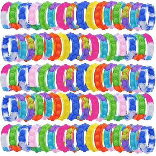 80 Pulseras Antiestrés Con Burbujas Juguetes Sensoriales Par