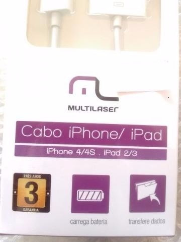 Cabo De Dados Para iPhone 4s/4 E iPad 3 Wi255 Garantia 3 Ano