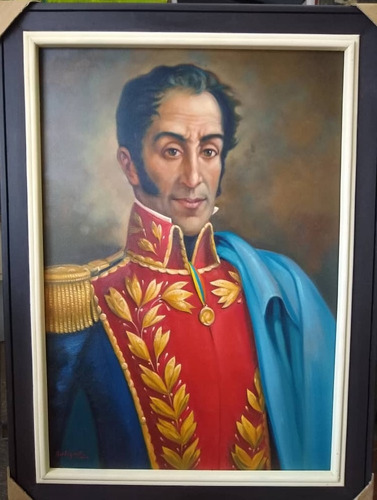 Imagen 1 de 1 de Óleo Sobre Lienzo Simón Bolívar 