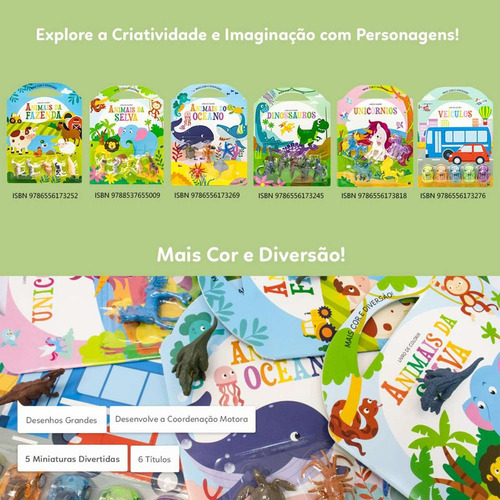 Livro Mais Cor E Diversão Com Miniaturas Unicórnios