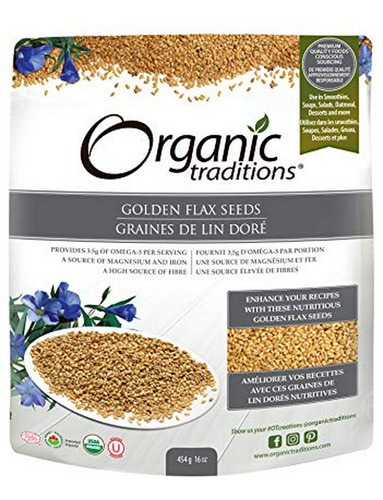 Semillas De Lino Dorado Orgánico 16 Onzas (454 Gramos)