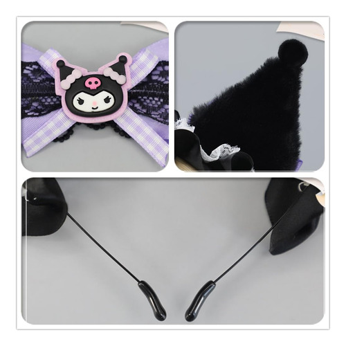 Diadema Orejas De Gato Kuromimi Set 4 Piezas Accesorios