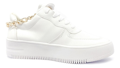 Imagen 3 de 4 de Zapato Tenis Moda Casual Blanco Con Plataforma Alta Calidad