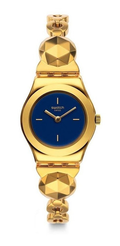 Reloj Mujer Swatch Ysg153g Cuarzo Pulso Dorado En Acero