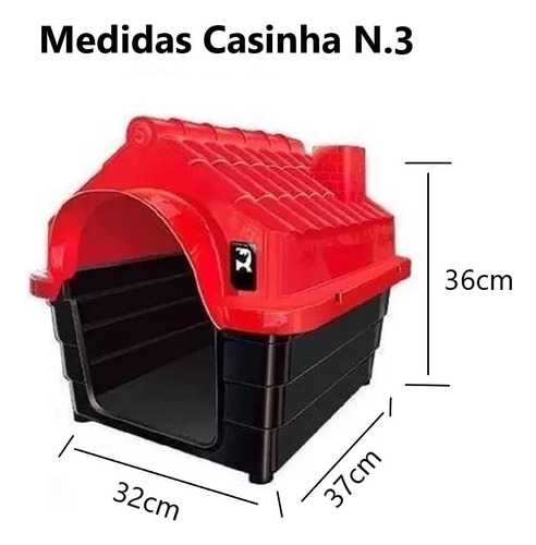Brinquedo Mordedor Corda Forte Trançada + Casa N3 Vermelho
