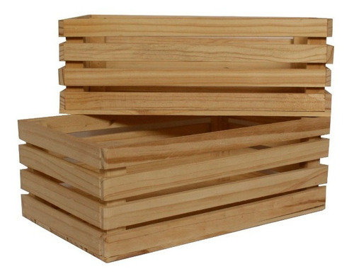 Imagen 2 de 6 de Caja De Madera Decorativa Organizadora - Estilo Canasto
