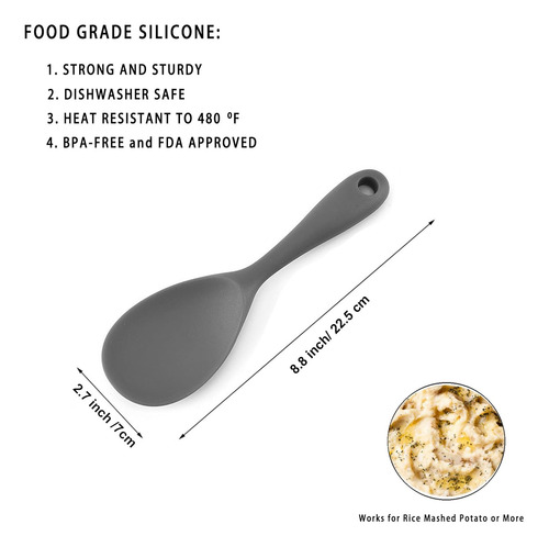 Espátulas Antiadherentes De Silicona Para Cocina (gris, 2 Pi