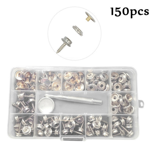 L Lona Snap Kit Tornillos Broches De 150 Piezas