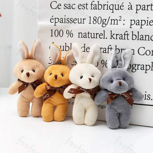 10 Llaveros De Moda Ositos Conejo Peluche Manualidade Foofoo Blanco