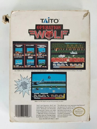 Nintendo Nes Operation Wolf Juego Cartucho Guerra Arcade (Usado)