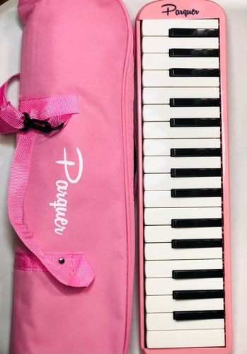 Imagen 1 de 9 de Flauta Melodica 32 Notas Rosa Incluye Funda Y Manguera