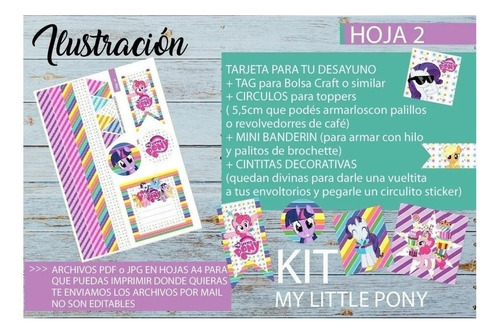 Kit Imprimible Desayuno Mi Pequeño Pony My Little Pony (Usado)