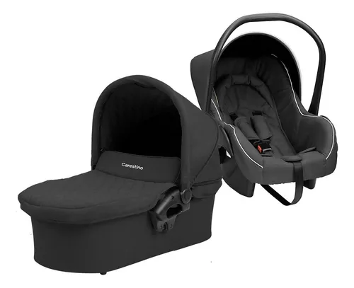 Cochecito Carestino London Negro + Huevito + Accesorios Color del chasis Plateado