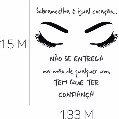 Adesivo Decorativo Parede Salão Estética Frase Cílios Lash Olhos