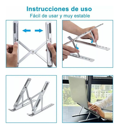Base Soporte Laptop Aluminio,plegable,portátil Y Ajustable