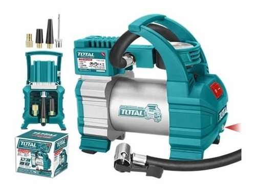 Compresor Aire Inflador Portatil Total 12v 140psi Auto Fas** Color Turquesa Frecuencia 50