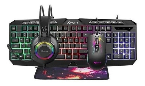 Imagen 1 de 5 de Combo Gaming X4 Teclado Mouse Pad Auris Xtrike Me Cmx-410