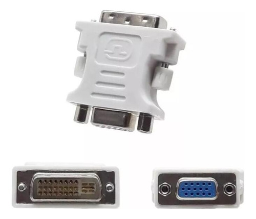 Kit 5 Adaptador Dvi-i 24+5 Pinos Macho P/ Vga 15 Pinos Femea