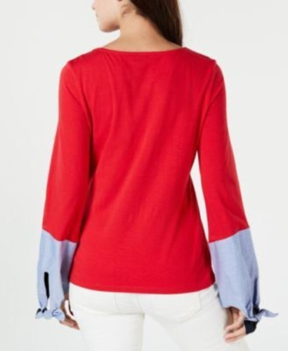 Tommy Hilfiger Top/remera C/puños Anudados, Mujer, Talle M