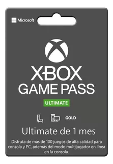 Tarjeta Xbox Game Pass Ultimate Microsoft Digital 1 Mes