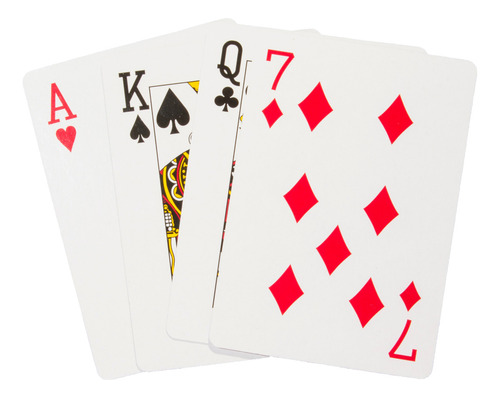 12 Barajas De Poker Tamaño Jumbo Reverso Rojo Idioma Español