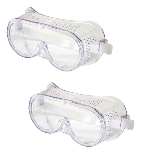 Lentes Seguridad Goggles Ajustable Transparente 2 Pzas Adir