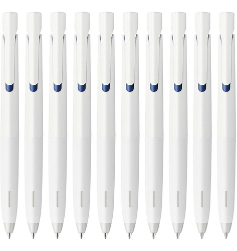 10 Lapieras Blen De 0,5mm Cuerpo Blanco Tinta Azul