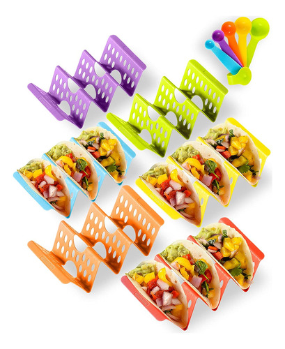 Soporte Grande Premium Para Tacos, Colorido Juego De So...