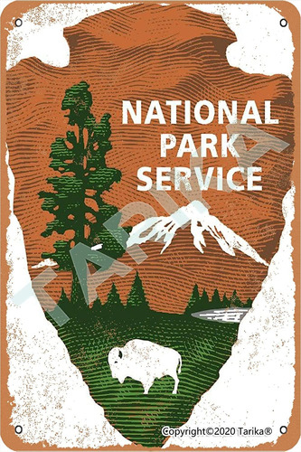 National Park Service Retro Look  L 20x30 Cm Decoració...