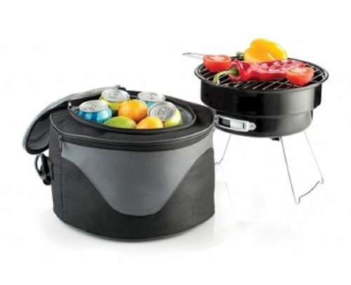 Set  Parrilla  Asador Parrillero Con Cooler Bag Plegable 