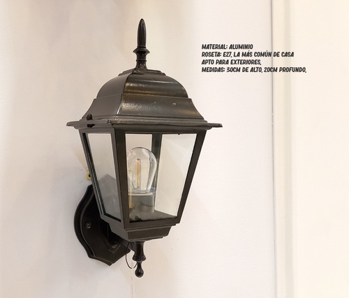 Lámpara Farol De Pared Para Exteriores Diseño Classic