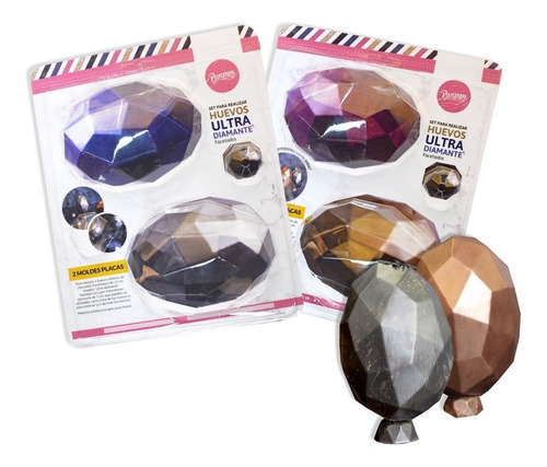 Set De 2 Moldes Placas Huevos Ultra Diamantes Parpen Prya
