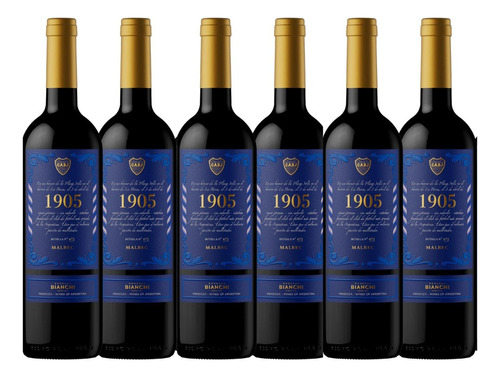 Vino Boca Juniors 3 De Abril De 1905 Malbec Bod. Bianchi X6