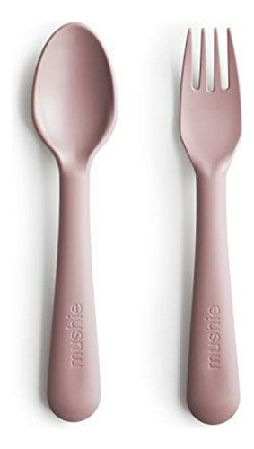 Set De Tenedor Y Cuchara Para Niños Mushie (blush)