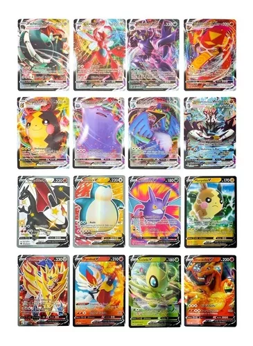 Lote 40 Cartas Pokémon Vmax V Gx Em Português Cartas Brilhantes Sem Repetir  - TechBrasil