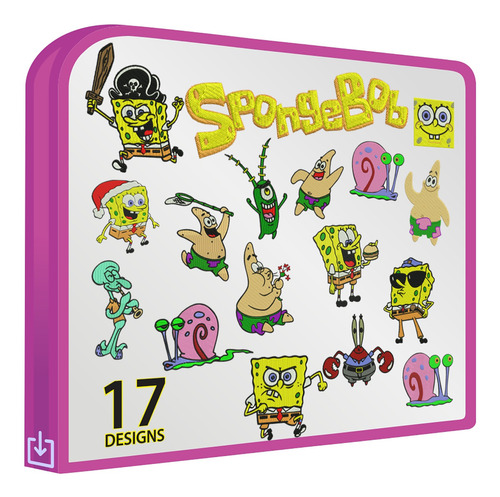 Bob Esponja Set 17 Diseños Bordadoras Infantil Bordar Ropa