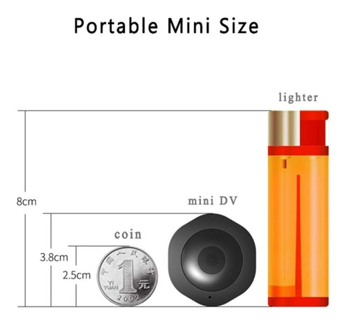 Mini Cámara Oculta Espía Wifi Hd 1080p Batería Visión Noctur