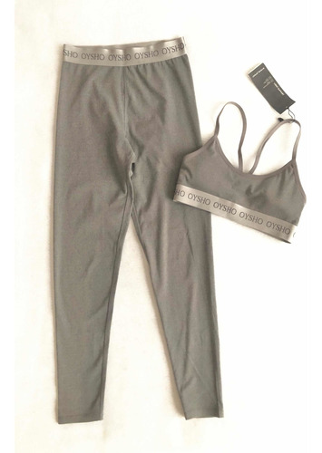 Conjunto Deportivo Gris Leggings Y Top Marca Oysho Original