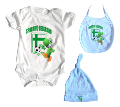 Ajuar Ropa Bebe X3 Prendas  Sportivo Belgrano San Francisco