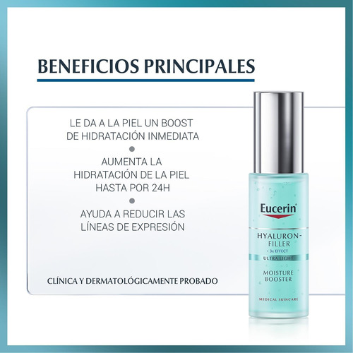Imagen 2 de 7 de Eucerin Hyaluron-filler Hydrating Booster Loción Facial 30ml